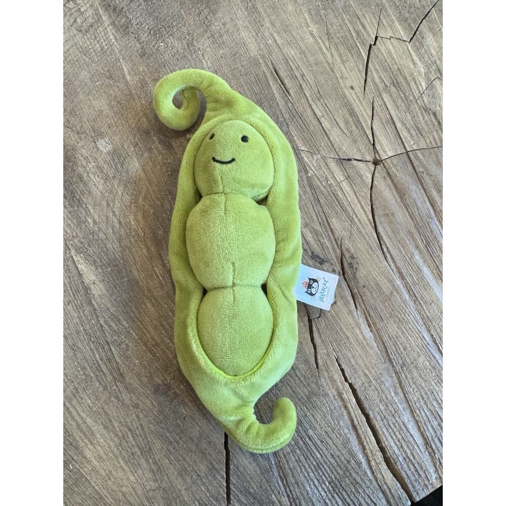 Jellycat Vivacious Vegetable Pea In A Pod Stuffie Plush Small Green Retired